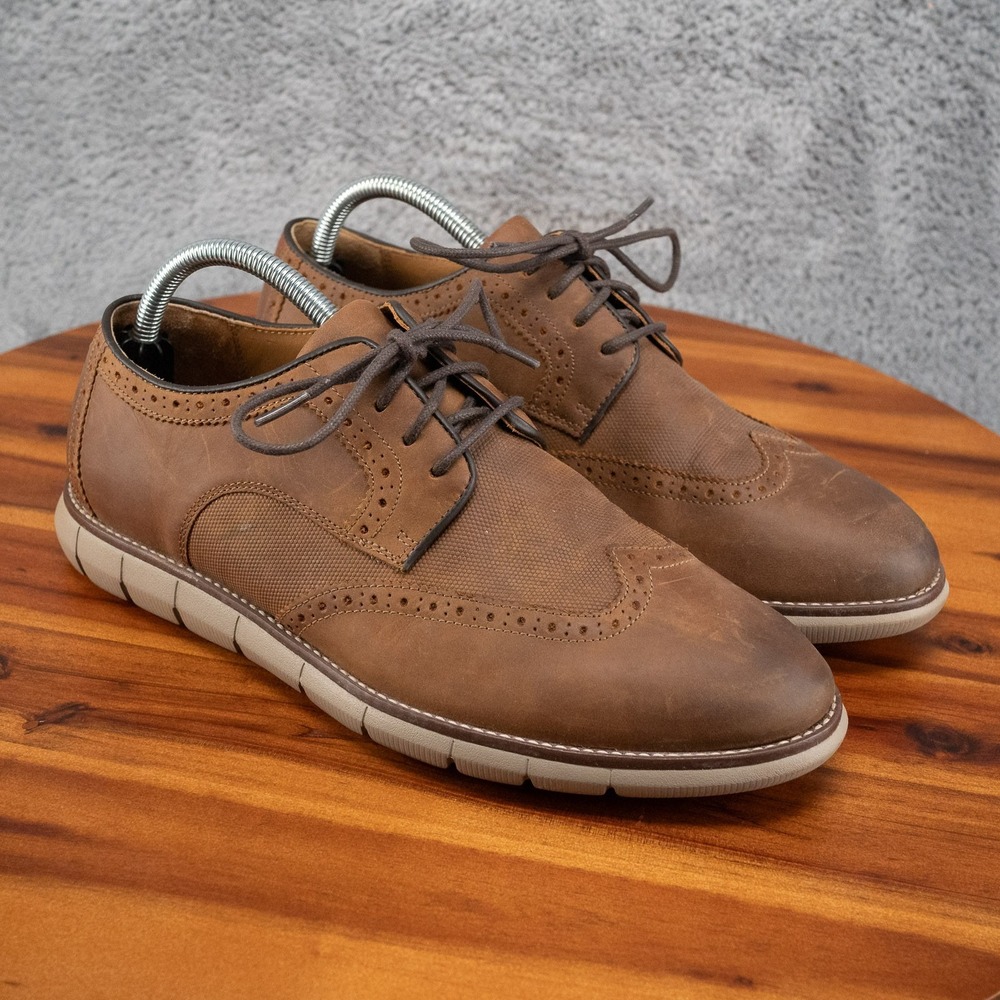 JOHNSTON MURPHY HOLDEN EMBOSED WINGTIP MENS 8.5 M BROWN 20-4920